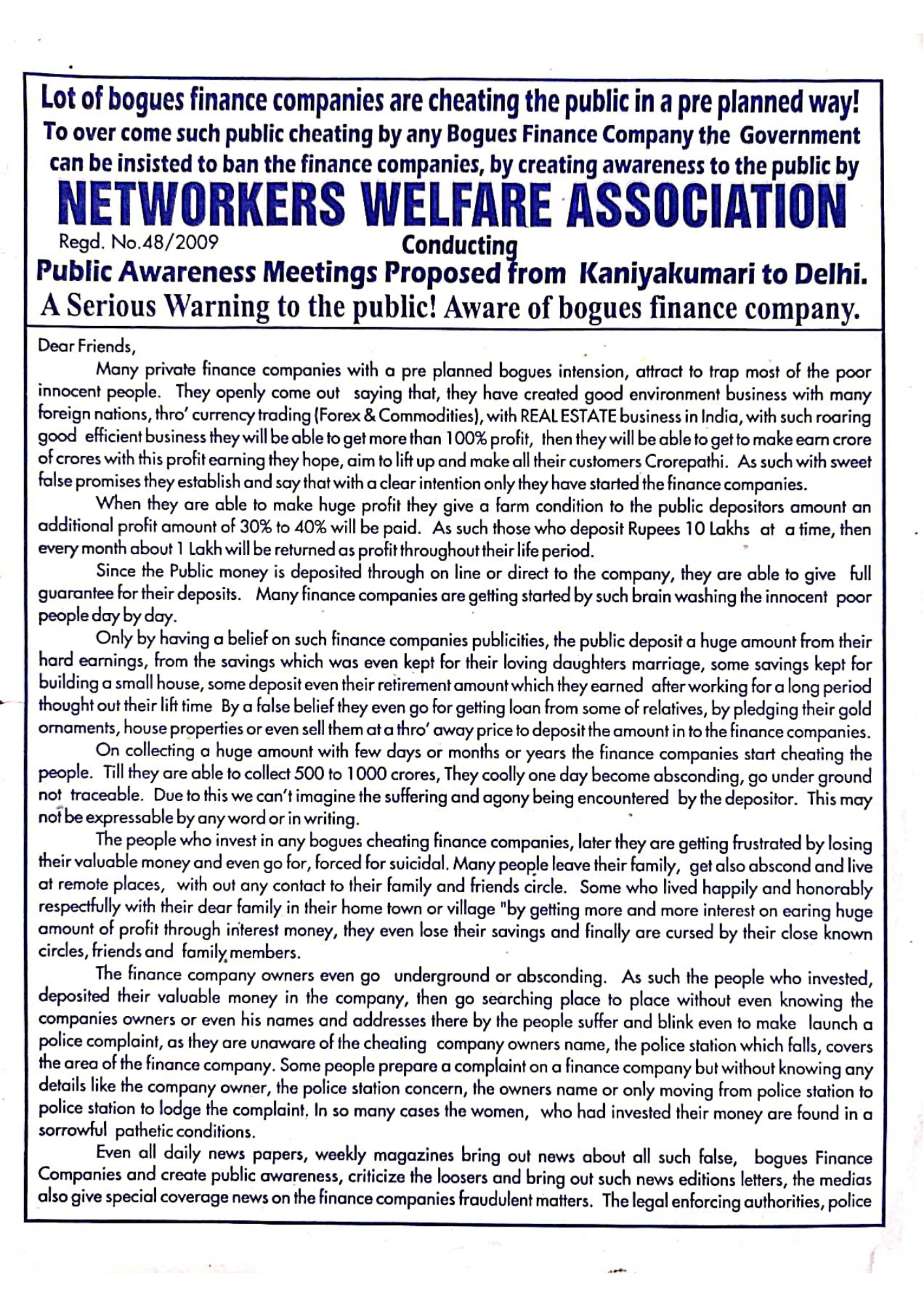 Awareness Pamphlet